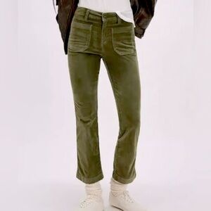 Free People - High Time Velvet Cropped Kick Flare Pants Women’s Size 10 (NWOT)